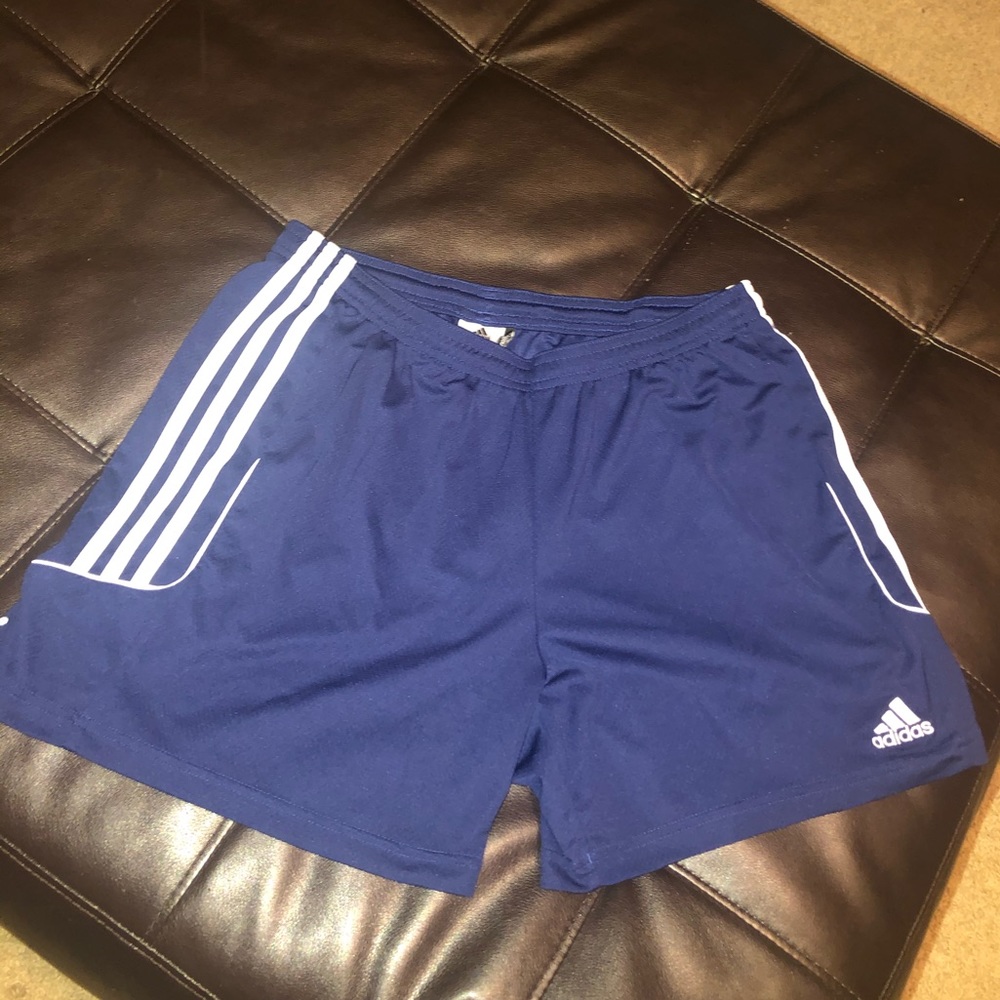 Adidas shorts size youth Large dark blue